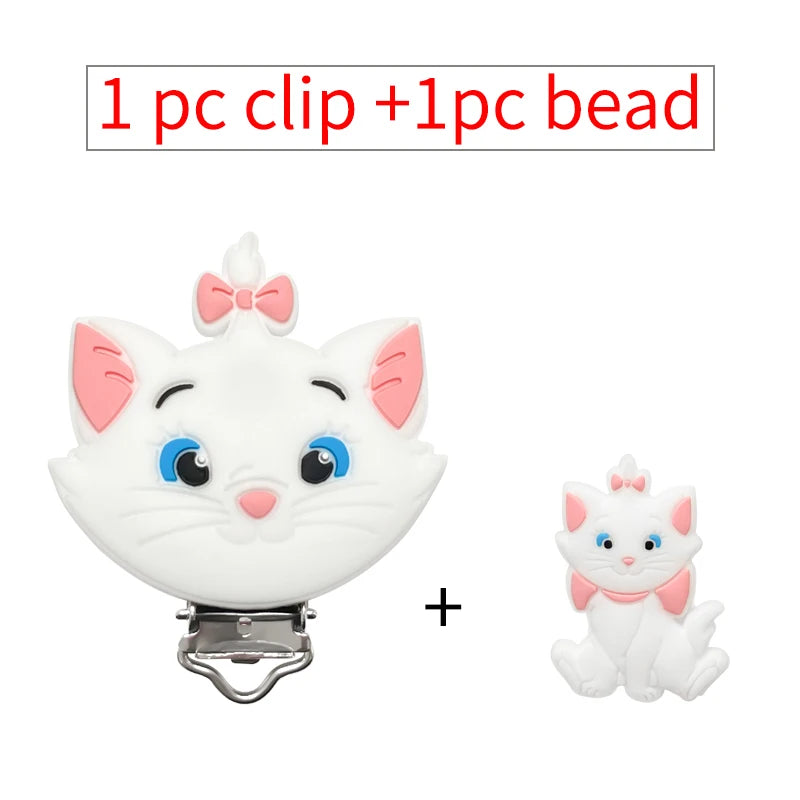 2pcs/set Silicone Cartoon Pacifier Clip Molar Bead DIY Pacifier Chain Jewelry Accessories