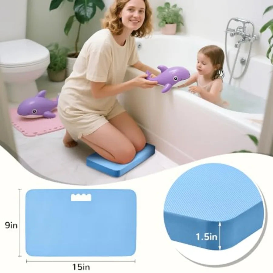 Foldable Baby Bathtub with Cushion and Kneeling Pad Large Infant Bath Tub with Thermometer and Support Pillow Portable Newborn